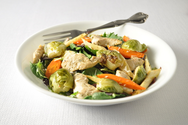 Roasted Vegetable Salad with Chicken - My Love For Cooking