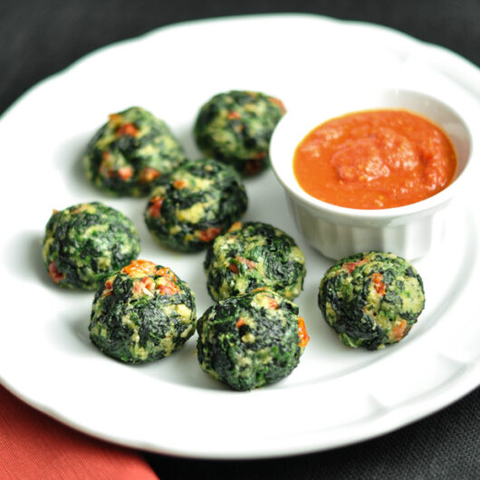 Spinach Parmesan Balls with Sundried Tomato