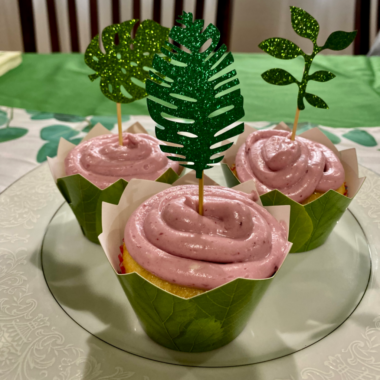 Lavender Cupcakes with Blueberry Frosting