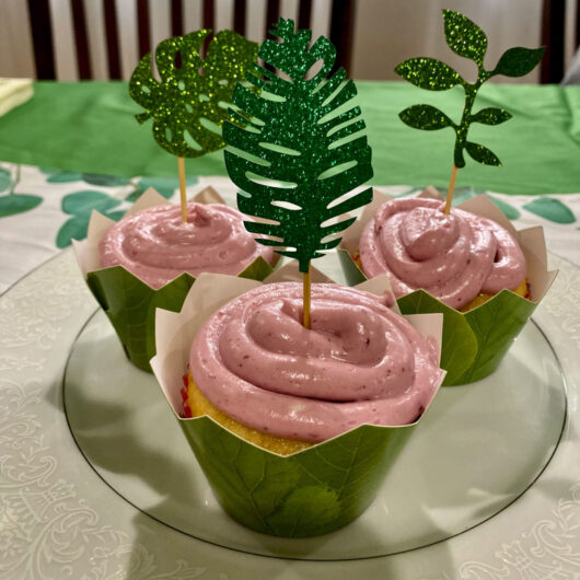 Lavender Cupcakes with Blackberry Frosting