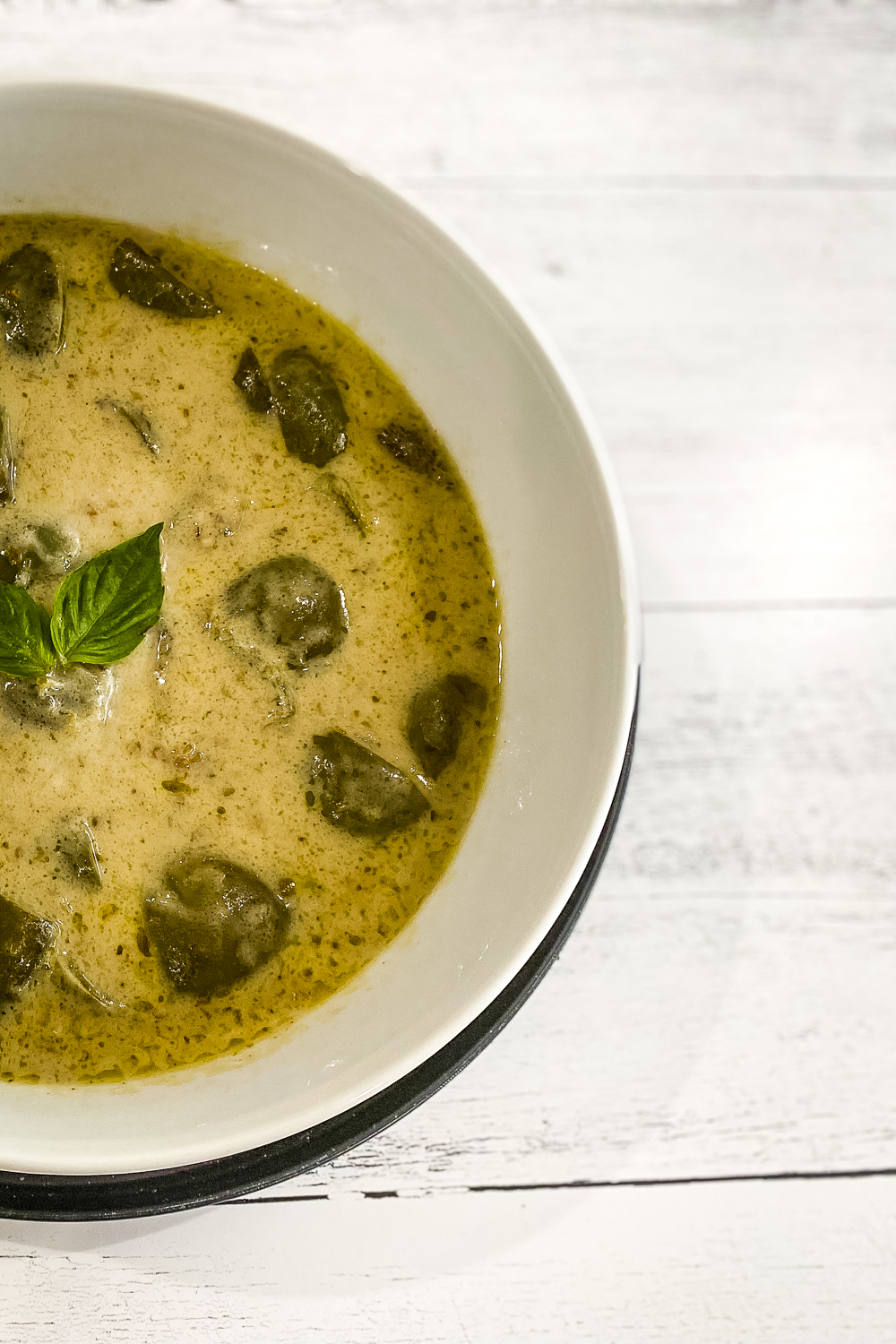 Thai Green Curry with Eggplant and just the right amount of spice along with coconut milk to balance out the flavors.